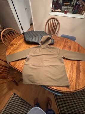 The North Face Tan zip up wind resistant Hoodie